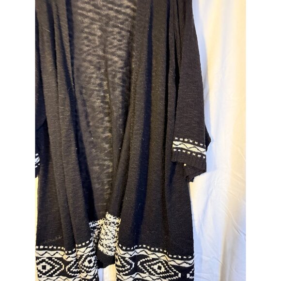 Torrid Sweater Knit Duster Long Length Womens Plus Size 6 6X 5X Black White Cozy - Picture 2 of 4